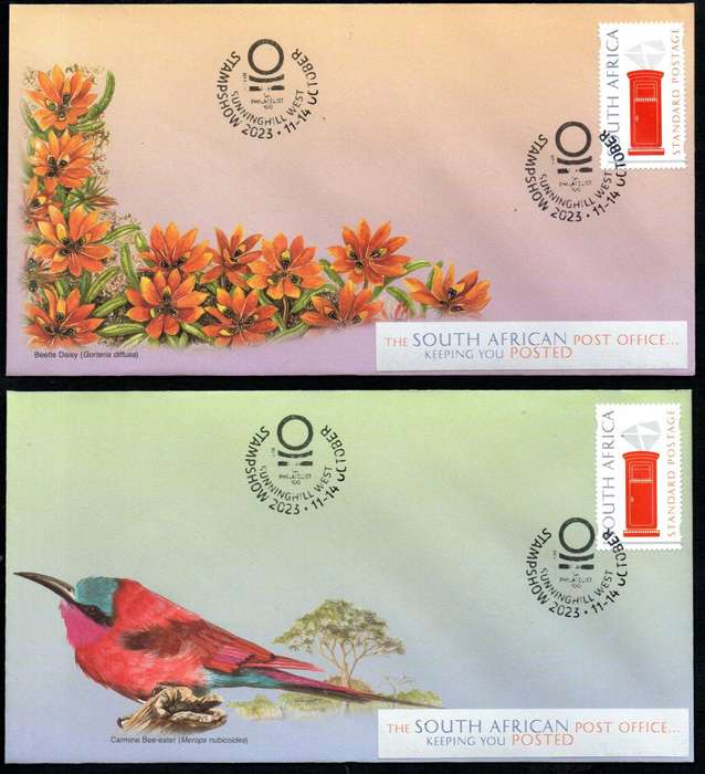 RSA 2023 (X3) South African National Stamp Show  'SA Philatelist 100' commem covers - as per scans.