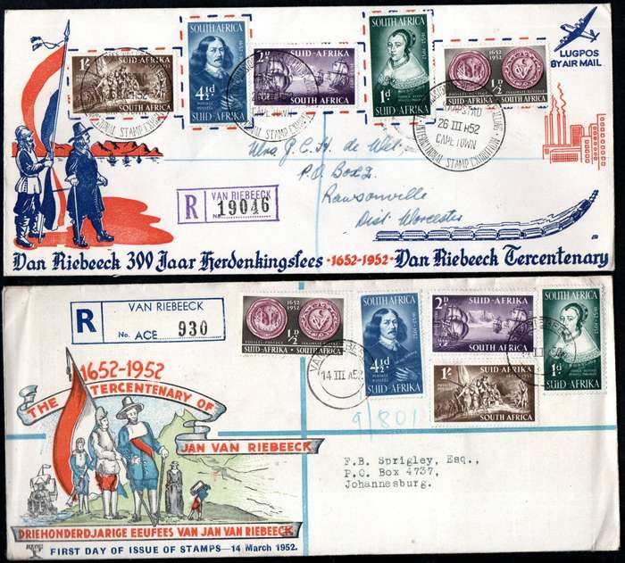 Union 1952 Satise Sadipu/Van Riebeeck Etc Selection of (x24) Covers - condition as per scans.