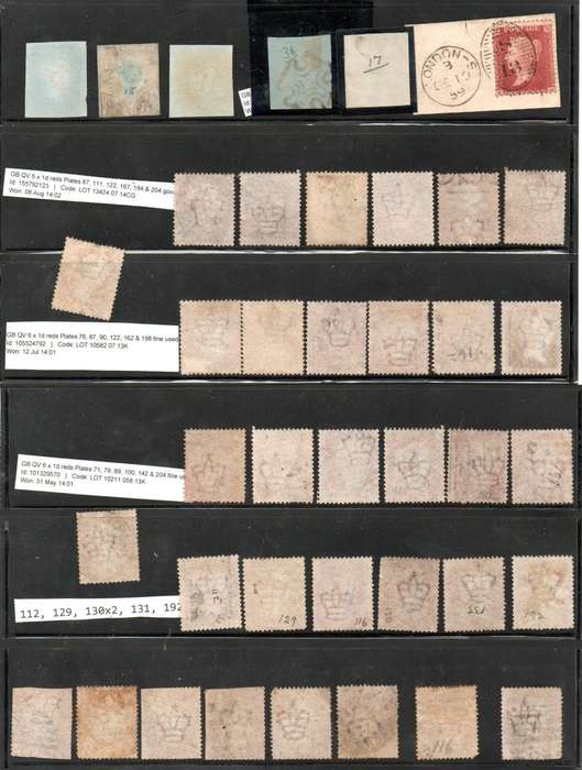 GB selection of (x40+) used 1 penny red singles - condition as per scans - unchecked etc.