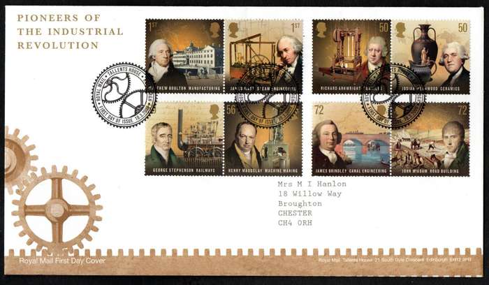 Gb 2009 Pioneers of The First Industrial Revolution first day cover (Tallents House)  CV GBP 7.5.