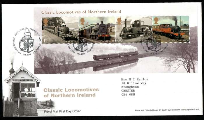 Gb 2013 Classic Locomotives Northern Ireland first day cover (Tallents House).