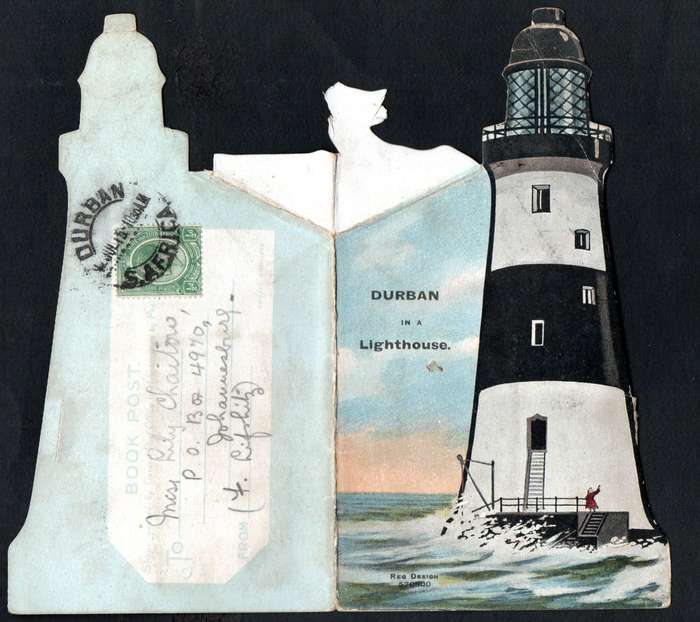 Union 1915 Durban in a Lighthouse unusual book post card  as per scans  great item.