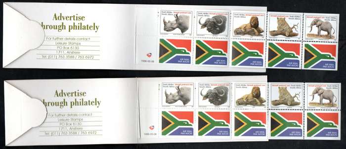 RSA 1996 Big Five booklet no 19 (x4) mint and complete - as per scans  CV R800.