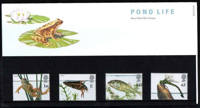 GB 2001 Europa. Pond life mint presentation pack no 325.