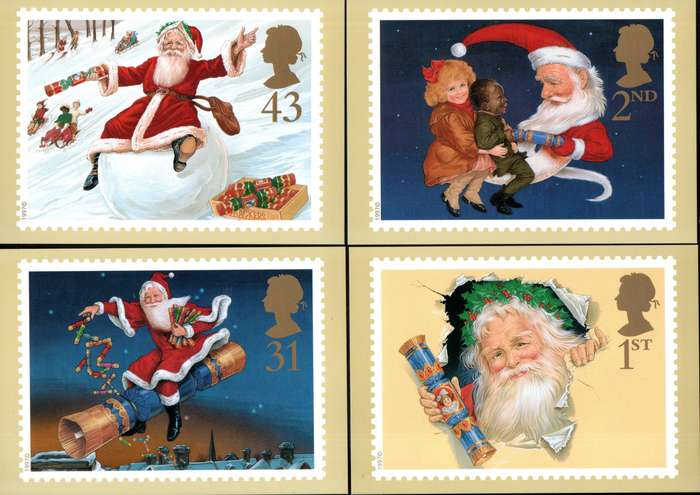 GB 1997 Christmas. 150th ann of the Christmas cracker presentation pack no 282 plus set of postcards