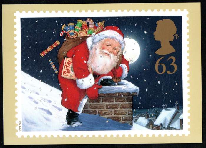 GB 1997 Christmas. 150th ann of the Christmas cracker presentation pack no 282 plus set of postcards