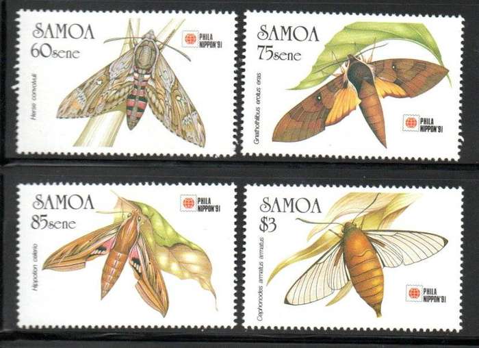 Samoa 1991 Samoan Hawkmoths umm set of (x4)  SG868-71 - lovely thematic.