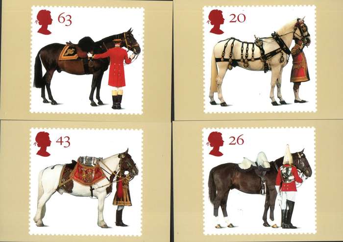 GB 1997 'All the Queen's Horses' ann of British Horse Society mint pres pack no 278 + set postcards.