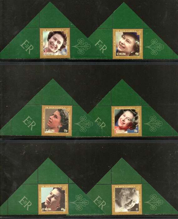 St Helena 2012 Diamond Jubilee umm set of (X6) singles + (x2) msheets  SG1175-MS1182 - CV GBP 36+