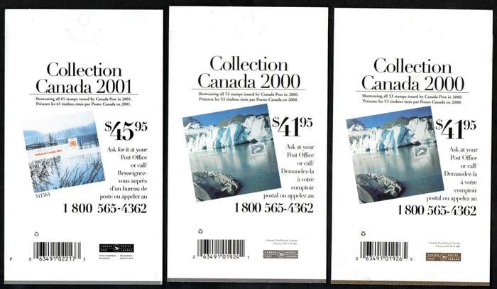 Canada 2000/2001 Tourist attractions (x3) mint/self-adhesive booklets - as per scans - good value.
