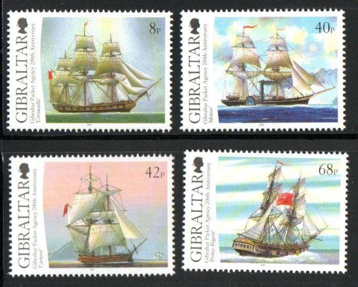 Gibraltar 2006 bicent of the Gibraltar Packet Agency (ships) umm set of (x4)  SG1182/5  CV GBP 7+