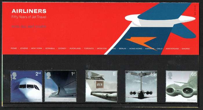 GB 2002 50th anni of passenger jet aviation mint presentation pack no 334.