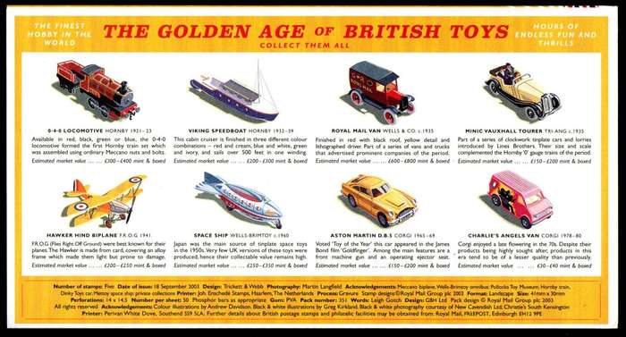 GB 2003 Classic transport toys mint presentation pack no 351.
