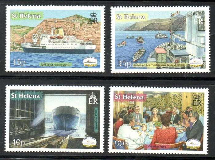 ST HELENA 2010 200TH ANN OF RMS ST HELENA UMM SET OF (X4) SINGLES  SG1144-47  LOVELY SET.