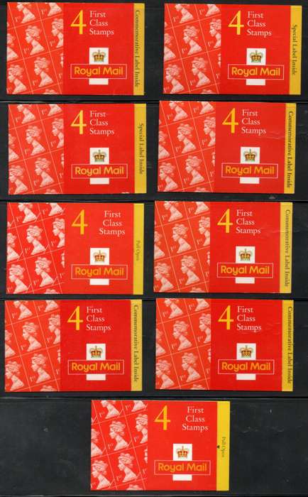 GB selection of (x9) mint barcode booklets with labels inside - some duplicates - CV GBP 54+