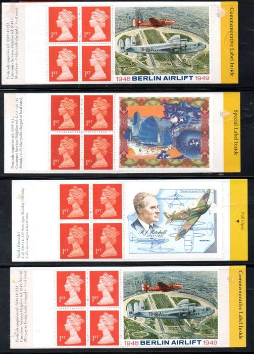 GB selection of (x9) mint barcode booklets with labels inside - some duplicates - CV GBP 54+