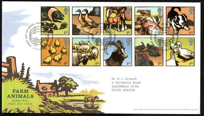 GB 2005 Farm animals first day covers (x2) (both postmarks) - CV GBP 18+ - as per scans.
