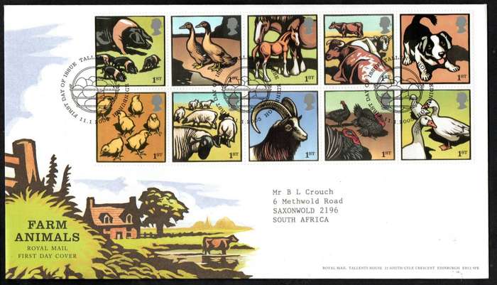 GB 2005 Farm animals first day covers (x2) (both postmarks) - CV GBP 18+ - as per scans.