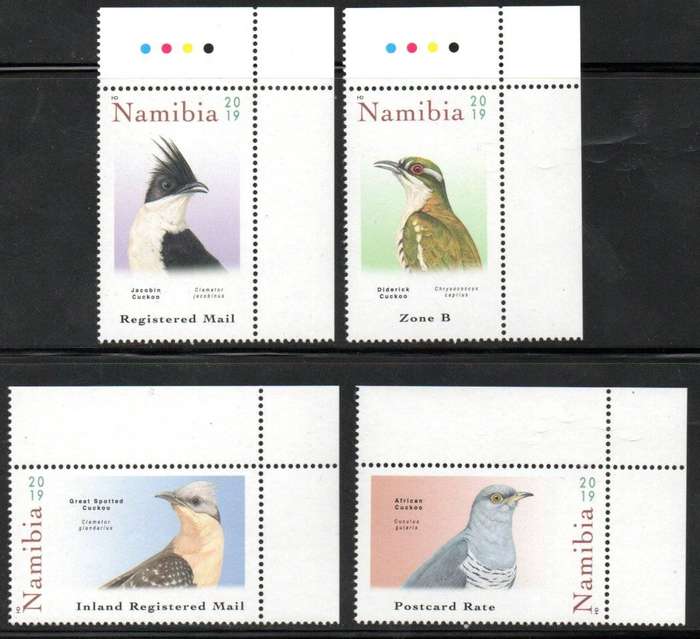 Namibia 2019 Cuckoos of Namibia umm set of (x4) singes - SACC908-11 - lovely set.