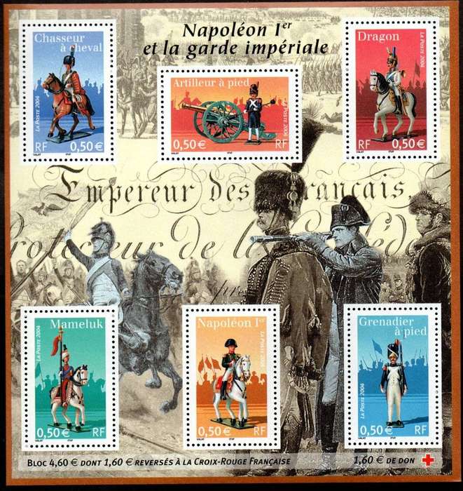 FRANCE 2004 NAPOLEON IS IMPERIAL GUARD UMM SHEET OF (X6)  SGMS3987  CV GBP 17.