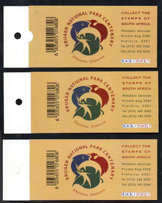 RSA 1998 Big Five (X3) duplicate booklet no 32 mint - SACC1085 - Total CV R1200.