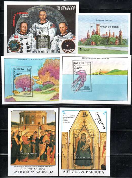 Antigua and Barbuda selection of (x50+) umm mini sheets etc - as per scans - good total cv.