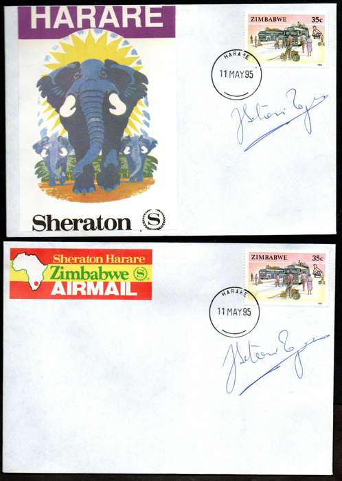 Zimbabwe 1995 (x3) balloon mail covers signed 'pilots' - as per scans.