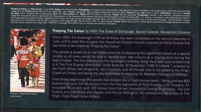 GB 2005 Trooping the Colour mint presentation pack no 372  as per scans.