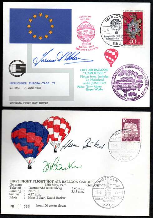 World selection of (x8) signed balloon covers - condition etc as per scans