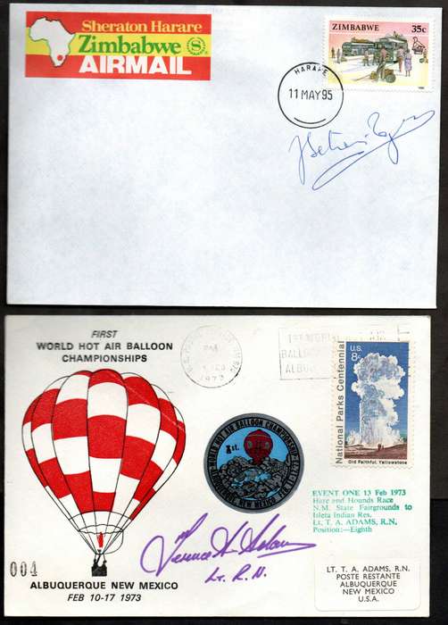 World selection of (x8) signed balloon covers - condition etc as per scans