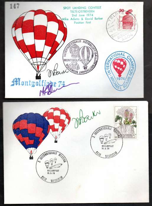 World selection of (x8) signed balloon covers - condition etc as per scans