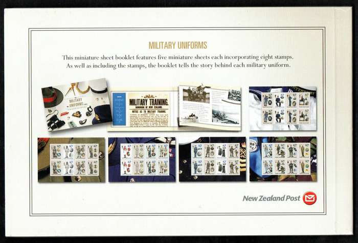 New Zealand 2003 Military Uniforms souvenir mini sheet stamp booklet  lovely item.
