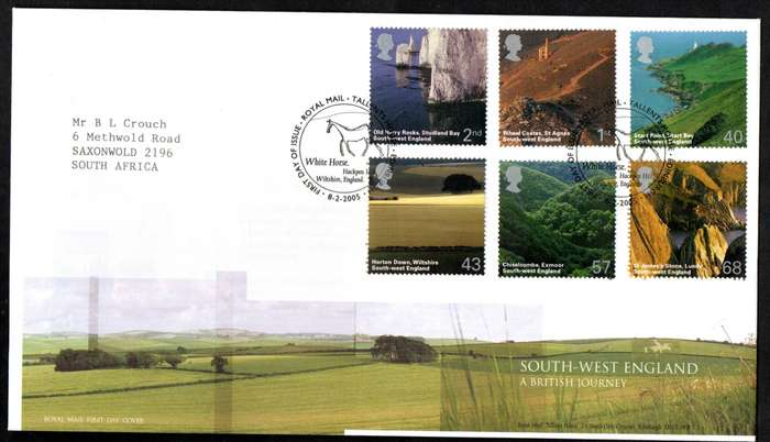 GB 2005 A British Journey. South West England first day covers (x2) (both postmarks)  CV GBP 11+