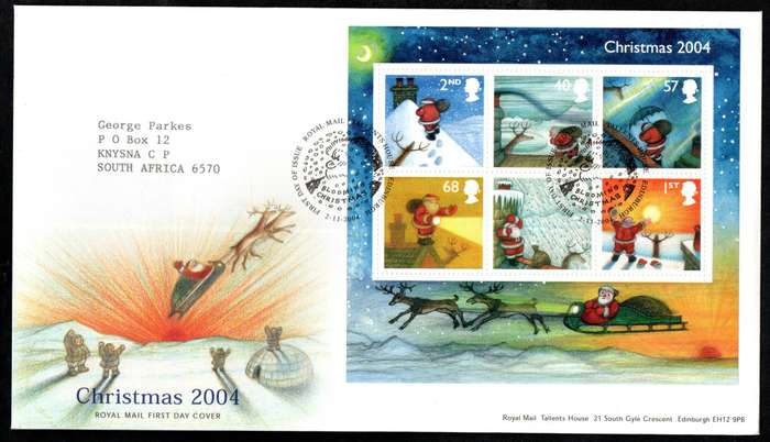 GB 2004 Christmas first day covers (x2) (Tallents House)  CV GBP 12.