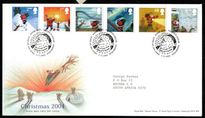 GB 2004 Christmas first day covers (x2) (Tallents House)  CV GBP 12.