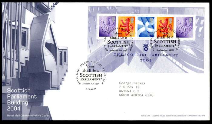 GB 2004 Opening of New Scottish Parliament first day cover (Tallents House).