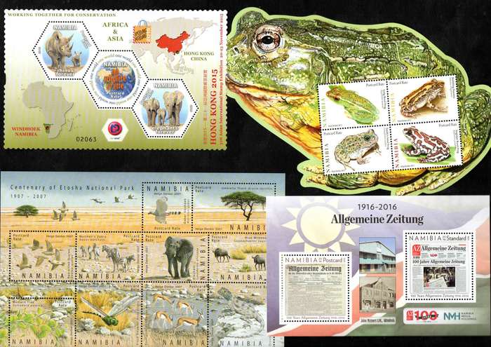 Namibia selection of (x10) umm mini sheets - as per scans - nice thematics - good value.