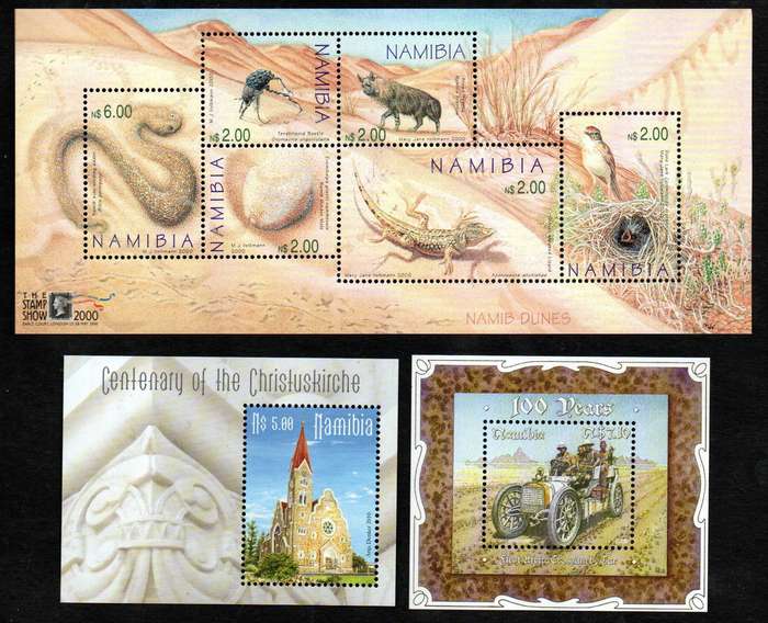 Namibia selection of (x10) umm mini sheets - as per scans - nice thematics - good value.