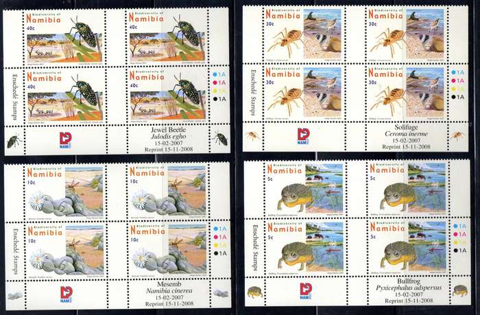 Namibia 2007 4th def issue set of (x12) gutter control blks of (x4) - SACC540-51 - CV R1506.