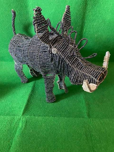 WARTHOG WIRED AND BEADED AFRICAN ART