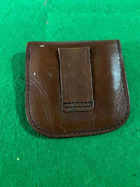 LEATHER ANGLE HOLSTER 9MM SHORT / .22  AND LEATHER AMMO POUCH