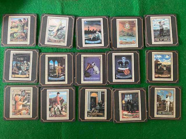 COLLECTABLE VINTAGE TRADITIONAL ENGLISH PUB COASTERS  SET OF 43