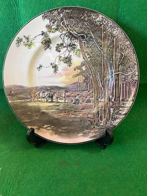 VINTAGE Royal Doulton TIMBER WAGON PLATE. D 6307.    10 INCH
