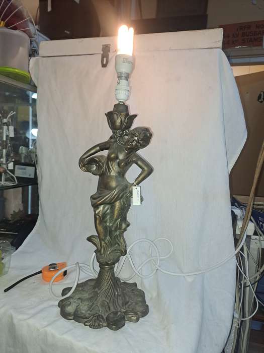 Vintage metal lady lamp