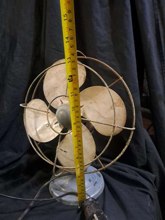 Antique metal grey fan (works)