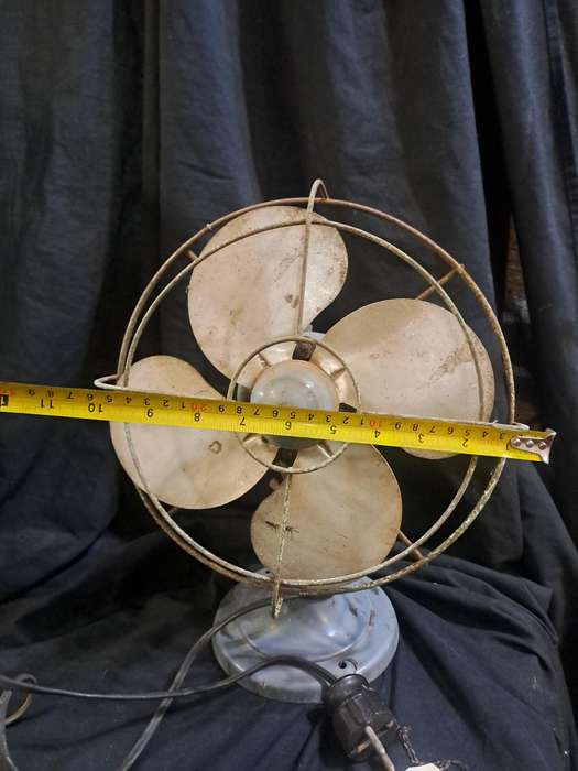 Antique metal grey fan (works)