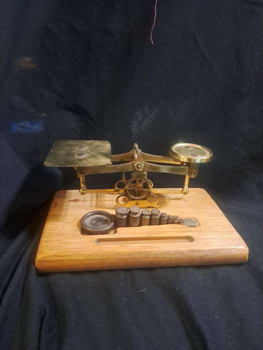 Antique brass postage scale