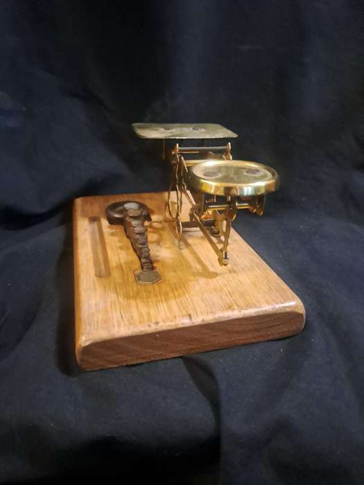 Antique brass postage scale