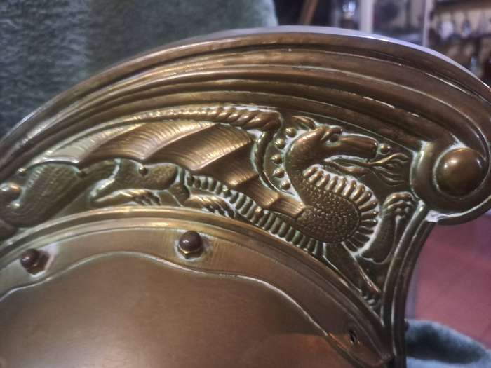 Vintage brass fireman's helmet
