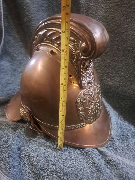 Vintage brass fireman's helmet